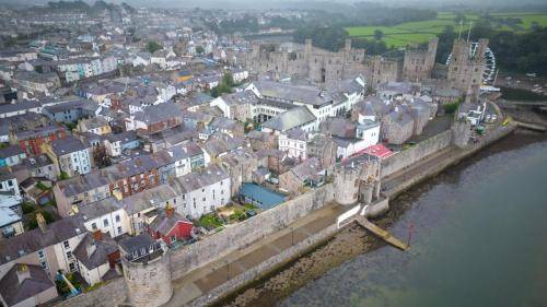 Aerial view of Caernarfon
