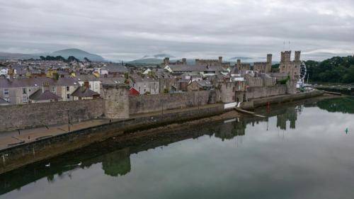 Aerial view of Caernarfon